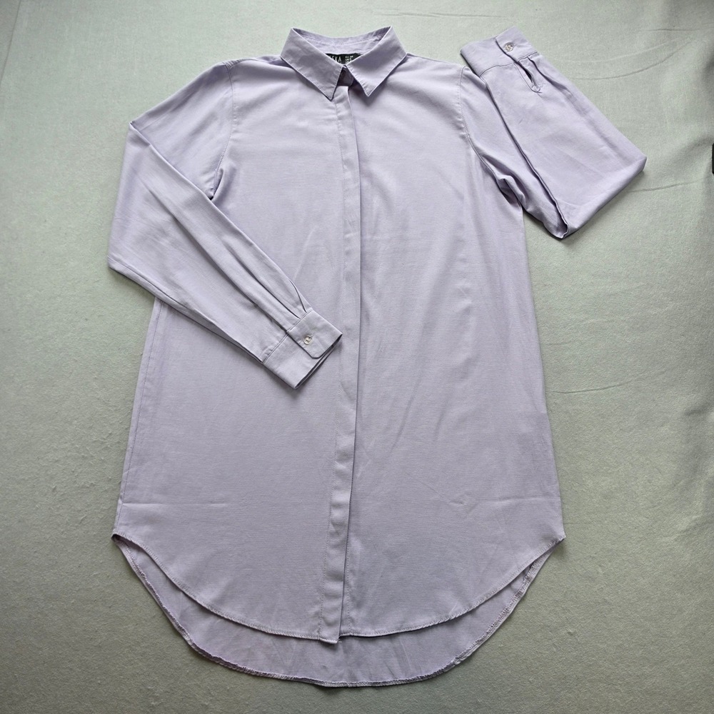 Refka Basic Mens Lilac Purple Hidden Button Down Long Sleeve Shirt EU 38 US 6